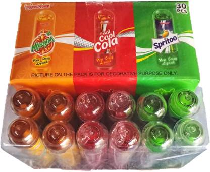 SATASTE Soft Drink Flavors New Crazy Lipstick Candy JellyCandy TastyJelly 30pcs/box Mirinta, Cool Cola, Spritoo Jelly Candy