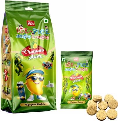 HUGS Ice-Pice Chatpata Aam Candy - Chatpati Goli - Tangy Mango Tablets Mango Candy
