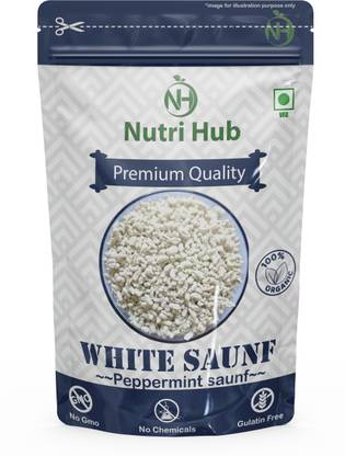 Nutri Hub Fennel Seeds Sugarcoated White Saunf Madrasi Saunf Peppermint Mouth Freshener Peppermint Mouth Freshener