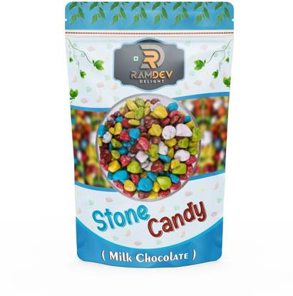 RAMDEV DELIGHT Milk Chocolate stone Candy Rock Shape Chocolate 200Gm Chocolate Candy
