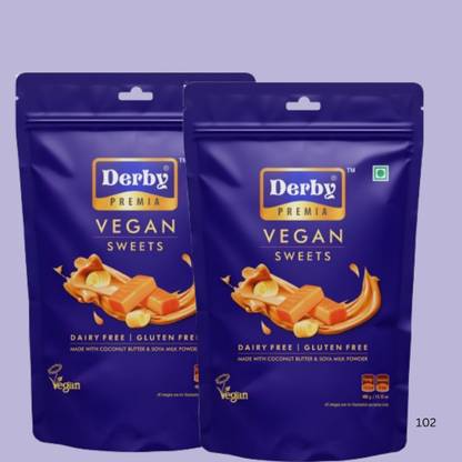 Derby Vegan Toffee| Dairy & Gluten-Free Toffees | Pack Of 2 Vegan Toffee
