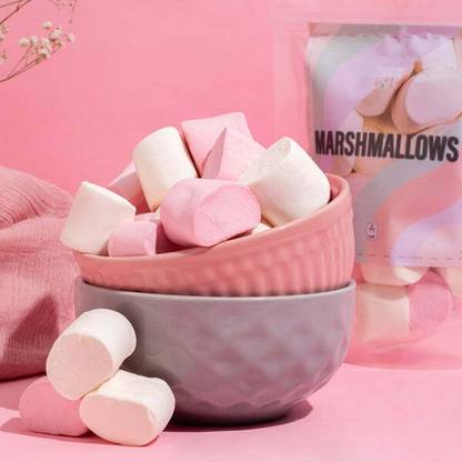 House Of Candy Pink and White Marshmallow Candies Strawberry, Vanilla Candy