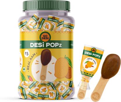 GO DESi Popz Real| Aam Candy | Fruit Snacks | Lollipop | Pop Ripe Mango Candy