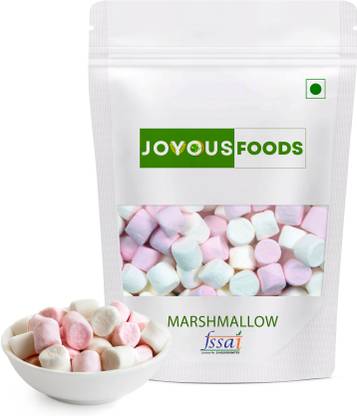 JOYOUS FOODS Marshmallows | 100 % Vegan | Smore Pack - Jumbo Mallows | Vanilla Mist Flavor Strawberry, Vanila Marshmallow