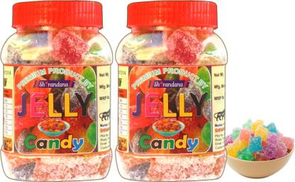 SHIVANDANA Tasty Fruit Jelly Candy mix Sugar Coated Jelly Bites Toffee Fruit Toffee