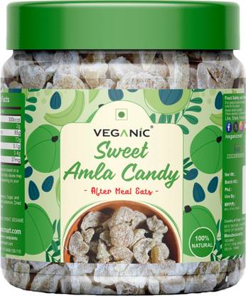 Veganic Amla Candy Dried | Dried Sweet Gooseberry (400 G) Amla Candy