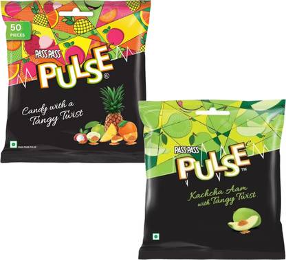 Pass Pass Tripple Twist Pouch | 50 pcs | AND Kachha Aam Small Pouch | 50 pcs | PACK OF 2 ALL MIX, kachcha aam Candy