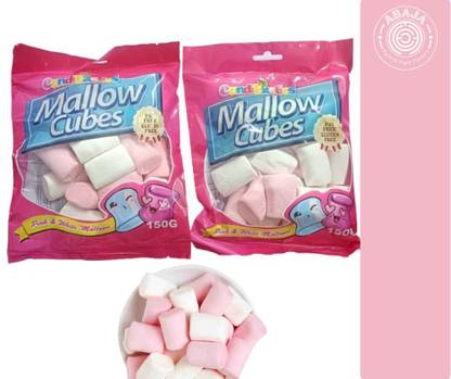 abaja Mallow Cubes Pink And White Regular Imported Marshmallow Regular Marshmallow