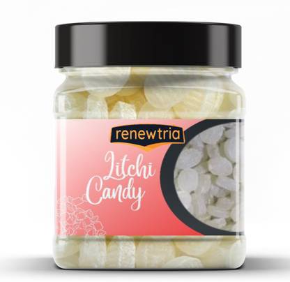 RENEWTRIA Litchi Candy /Litchi flavour Toffee | Litchi candy -400Gram Jar Pack Litchi Candy