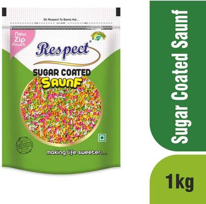 RESPECT Sugar Coated Saunf 1_Kg (Fennel Seeds, Mukhwash, Sweet & Refreshing Mouth Freshener