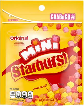 Starburst Mini Original Unwrapped Mix Fruit Chew Candy Delicious Mix Fruit Candy