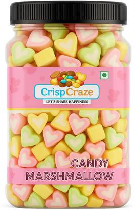 crispcraze Heart Shape Marshmallow Candy Vegan Strawberry, Vanilla Marshmallow strawberry, vanilla Marshmallow