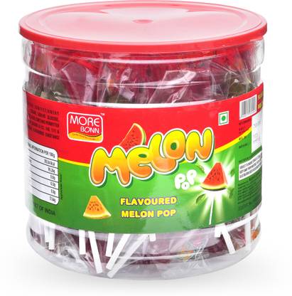 Madhur Musk Melon Flovoured LolliPop For Kid's, Baby, Child, Birthday Gift Yummi Treat With Melon Flavour, Made in India, Jar of Lollipop