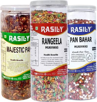 rasily Majestic Pan , Pan Bahar & Rangeela mukhwas combo pan, Pan Mukhwas, Sweet and salted mix, coriander seeds, calcutta pan, fennel Mouth Freshener