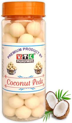 VTC Pure Real Milk Coconut Peda Kerala Nariyal Soft & Chewy Milky Laddu Coconut Candy