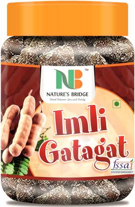 Nature's Bridge Gatagat Emli Candy Imli Candy Jar (Khatta Mitha Swad) (Churan) Tamarind Candy 400 Gm Jar Pack Tamarind Candy