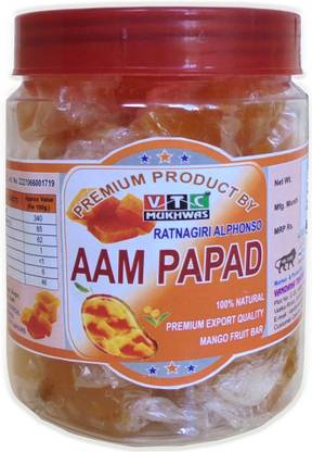 VTC Naural & Pure Mango Slice Aam Papad Toffee Sweet Candy Mango Jelly Candy