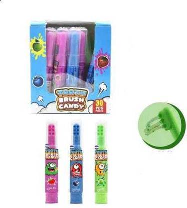 Happy Basket By Simran Tooth Brush Candy | 6g*30pcs | Strawberry, Blueberry, Apple Jelly Candy