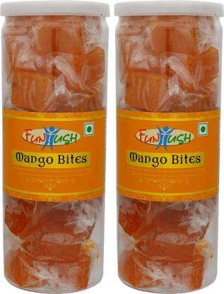 Funtush Mango Bites Mitha Aam Papad 140g Pack of 2 Mango Jelly Beans