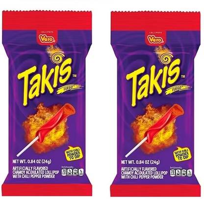 Takis Fuego Lollipop With Chilli Pepper Powder 24g Pack Of 2 Chilli Lollipop
