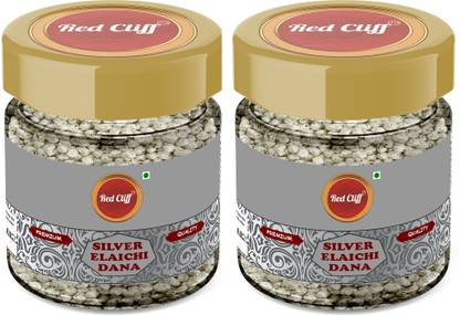 RED CLIFF Pure Silver Coated Elachi Dana | Pack Of 2 | Silver Elaichi Pearls | Menthol Mouth Freshener