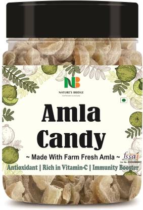 Nature's Bridge Dry Amla Candy ( 100 g ) Jar | Amla Candy | Candied Indian Gooseberries Amla Sour Candy