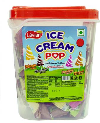 lavian Ice Cream Pop Strawberry, Chocolate, Caramel, Mango Lollipop