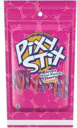 Pixy Stix Candy Filled Fun Straws Assorted Flavour Grape, Maui Punch, Cherry, Orange Candy