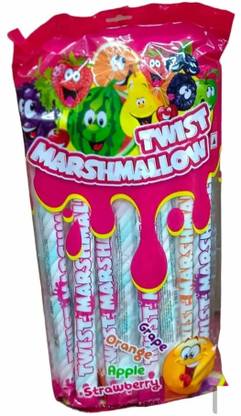 Decadent Foods Hotfire Twist Fluffy and Fun Marshmallow a Sweet Treat That Come With a Surprise Grape, Orange, Apple, Strawberry Marshmallow