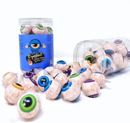 AS enterprises Bursting Fruit Punch Gummy Eyeball Candy Spooky Halloween Jelly Balls Mixed Fruits Jelly Candy
