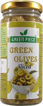GREEN PIECE Green olives Sliced (230gm)(Pack of 1) Olives