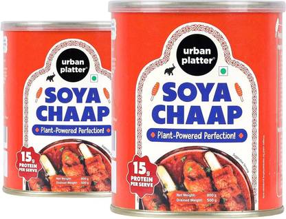 urban platter Soya Chaap in Brine, 800g (Pack of 2) Meat