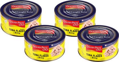 Golden Prize Tuna Sandwich Flakes In Brine 185Gms Each - Pack of 4 Units Sea Foods