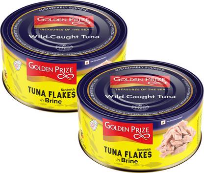Golden Prize Tuna Sandwich Flakes In Brine 185Gms Each - Pack of 2 Units Sea Foods