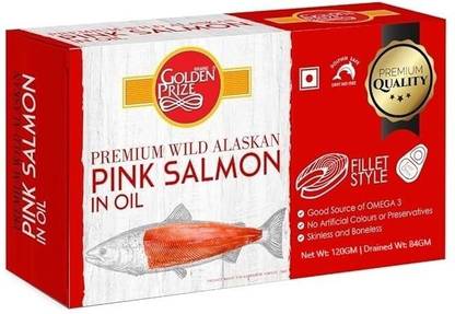 Golden Prize Pink Salmon Fillets in Oil pack of 1 Sea Foods