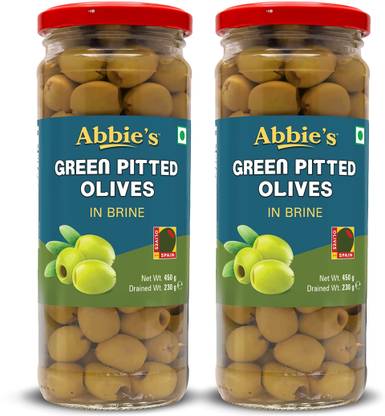 Abbie's Green pitted olive 450g pack of 2 Authentic Taste in cooking Olives