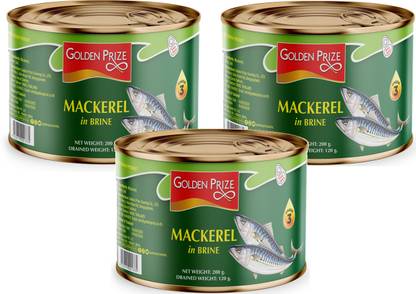 Golden Prize Mackerel In Brine 200 Gms Each - Pack of 3 Units Sea Foods
