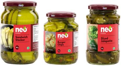 neo Sandwich Stackers 480g, Burger Chips 350g & Sliced Jalapenos 350g I Combo Vegetables