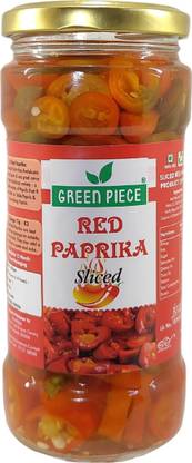 GREEN PIECE Red Jalapeno Sliced 450gm. Olives