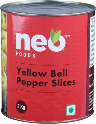 neo Sliced Yellow Bell Pepper Tin I Yellow Capsicum Peppers I Peppers