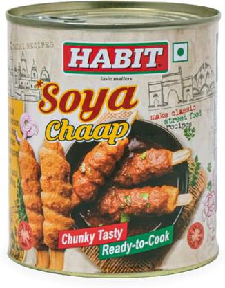 HABIT Soya Chaap – Soft & Chewy on Sticks, Ideal for Curries, Grilling, and Cooking Vegetables