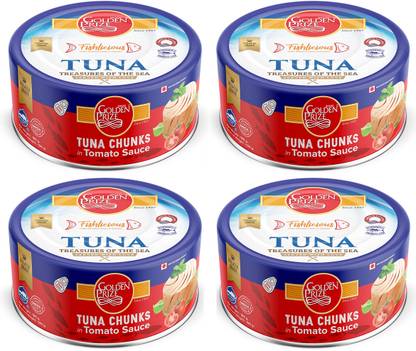 Golden Prize Tuna Chunk in Tomato Sauce 185Gms Each - Pack of 4 Units Sea Foods