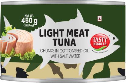 Tasty Nibbles Light Meat Tuna Chunks in Cottonseed Oil With Salt Water 450g Sea Foods