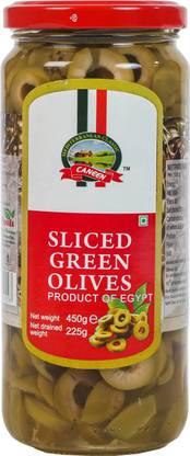 caneen Sliced Green Olives, for Authentic Taste in Cooking, Garnishing, Pizzas toppings Olives