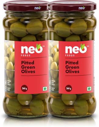 neo Pitted Green Olives I Ready to Eat I Non-GMO I Olives