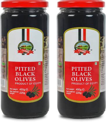 caneen Pitted Black Olives, Garnishing, Pizzas toppings Pack of 2 Olives