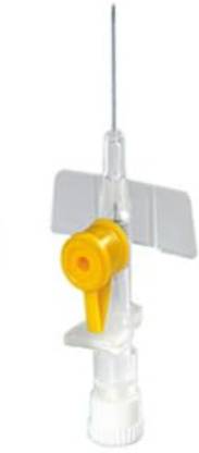 Fidelis Healthcare I.V. Catheter/Cannula With Injection vale and Wings, 24G Disposable Intravenous  Cannula