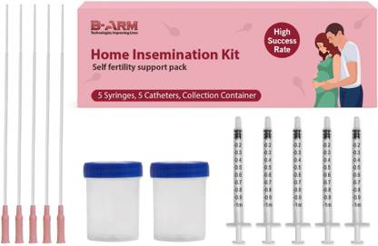 B-Arm Self Insemination Kit- Five Catheters & Syringes with 2 Collection Containers Intravenous  Cannula