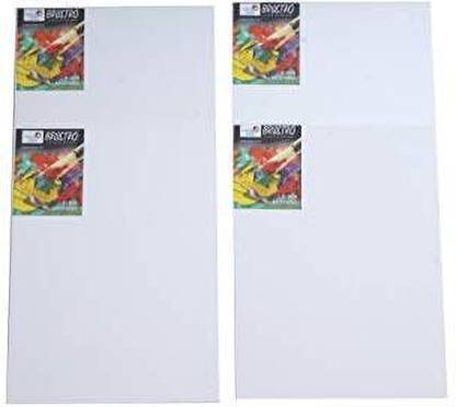 BRuSTRO Artists Cotton Soft Touch Stretched Canvas Board (Set of 4)
