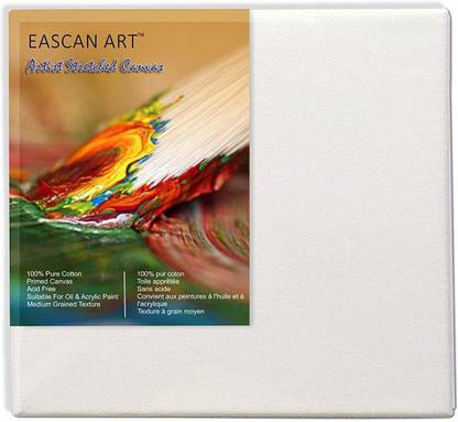 Eascan Art 12" X 16" Cotton Medium Grain Pre Stretched Canvas (Set of 1)